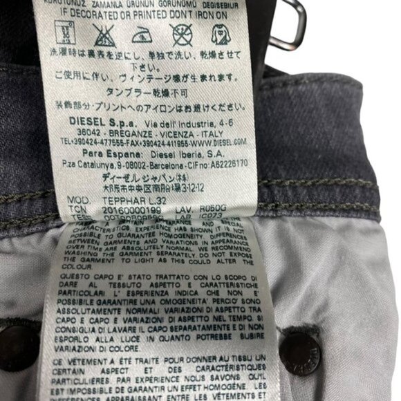 Diesel Men's Tepphar R050G Slim Carrot Stretch Denim Jeans Grey US 26 X 32 - Picture 12 of 15